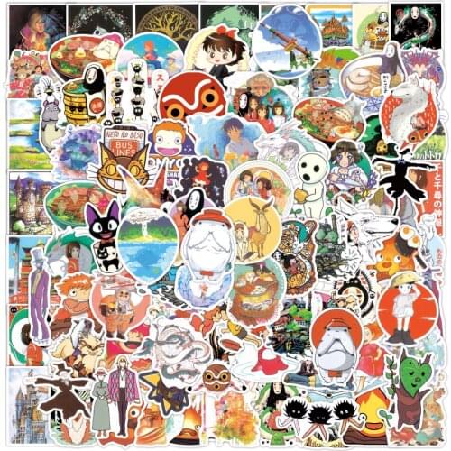 50/100pcs Cute vsco Miyazaki Hayao Spirited Away Anime Stickers Suitcase Graffiti Sticker laptop car bike motorcycle Kids Toys
