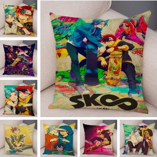 Cartoon Art Anime Cushion Cover Decor SK8 the Infinity Pillowcase for Sofa Home Children Room Soft Plush Pillowcase 45x45cm