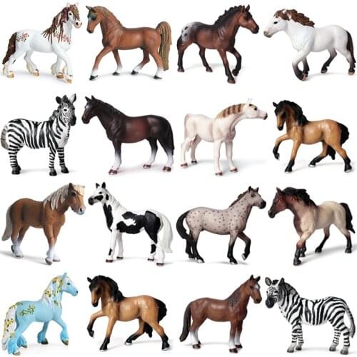 New Hot Collectible Horse Figures Toys Simulation Assorted Colors Horse Model Action Figurine PVC Toys Educational for Kids Gift