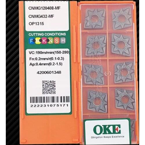 OKE CNMG120404-MF OP1315 / CNMG120408-MF OP1315 / CNMG120412-MF OP1315 CNMG431 CNMG432 CNMG433 CNC carbide inserts 10PCS/BOX