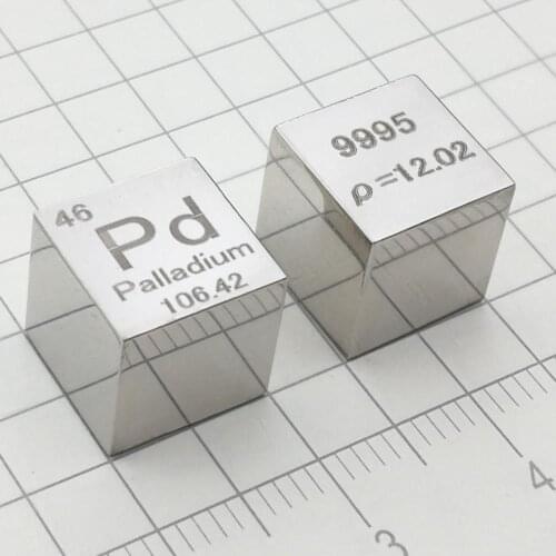 Palladium Pd Metal 10mm Density Cube 99.95% Pure For Element Collection