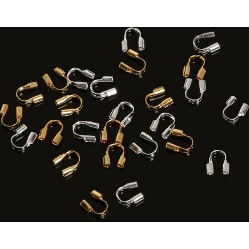 100pcs/lot 4x4mm Wire Protectors Wire Guard Guardian Protectors Loops U Shape Clasps Connector For Jewelry Making Accessories