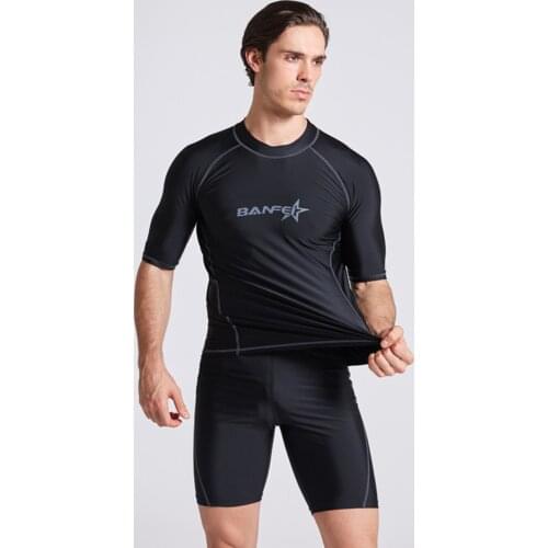 2021 New Quick Dry Short Sleeve Rashguard Men Swimsuit Tops Swimming Suit UPF 50+ Beach Rash Guard Diving Surfing Shirt For Men