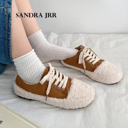 SANDRA JRR 2021 Spring Women Flats Shoes Lace Retro Plaid England Style Oxford Shoes Round Toe