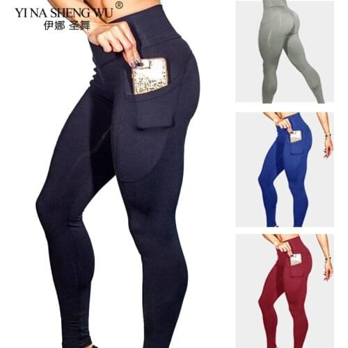 Yoga Pants Women With Pocket Leggings Sport Girl Gym Push-up Leggings Women Tummy Control Jogging Tights Female Fitness Pants