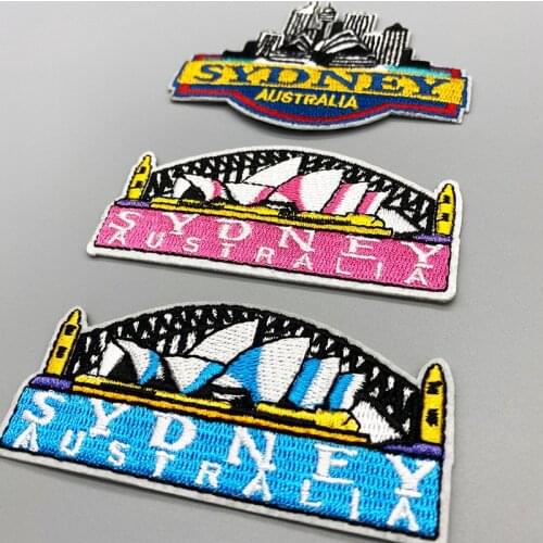 Sydney Opera House embroidery patch DIY Iron on Clothes Cropped Badge Applique for Jacket Jeans Cloth Decoration Apparel Garment