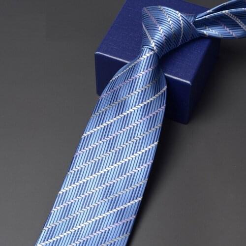 2020 High Quality Mens Business Tie Fashion Formal Dress Shirt Neck Tie For Men Work Ties Striped 9CM Neckties With Gift Box