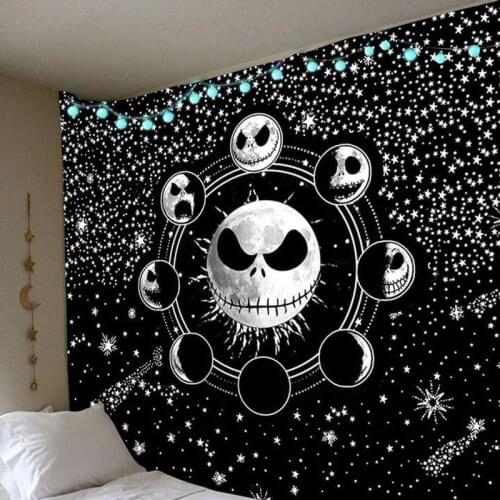 Starry Night Sky Tapestry Sun Mandala Wall Hanging Boy Gift Nightmare Before Christmas Witchcraft Decoration Wall Cloth Decor