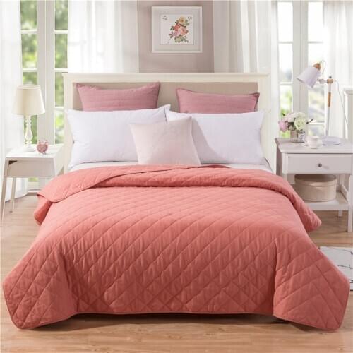 1pc Breathable Cotton Bedspread Coverlets Quilt Blanket Solid Color Air ConditioningAdults Home Travel Simple Style