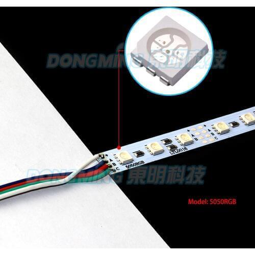 12V 6pcs 36Leds 4Pin Connect U profile milky/transparent pc cover led luces strip 50cm, 5050 led hard strip, rgb led bar light