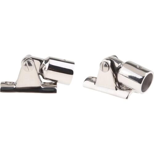 2x Stainless Steel Eye End Top Cap Hinge Mount For Boat Top Hardware Bimini 3/4 "