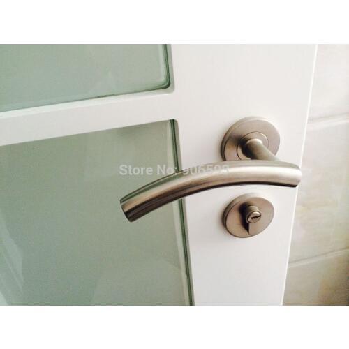 6pairs free shipping Modern stainless steel classic arched door handle/door lock/lever door handle