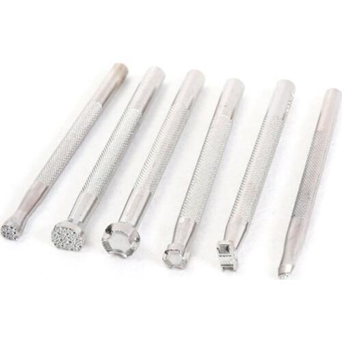 6pcs Leather Printing Tool Carving Making Craft Punch Stamps Leatherwear Craft Punch Stamps