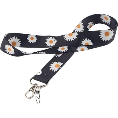 Little Daisy Sunflower Art Key Chain Lanyard Neck Strap for Phone Keys ID Card Cartoon Lanyards Cute Key Holder Girl Gifts New