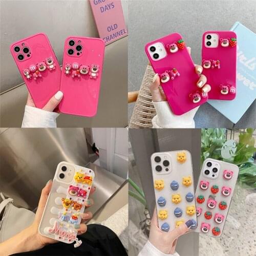 3D Disney Lotso Pooh Phone Case for Iphone 11 12 Pro Max 7 8 Plus Funny Anime Fashion for Iphone XR Cover Shell Shipping Free