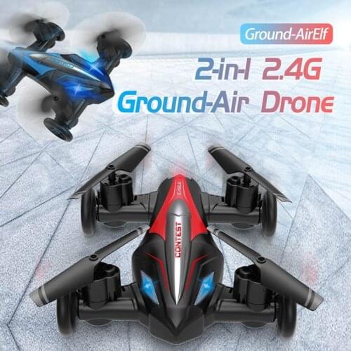 D85 2-in-1 RC Drone Helicopter Land And Air 2.4G Dual Mode UAV Professional Flying Mini Air Quadcopters Driving RC Cars Toys RTF