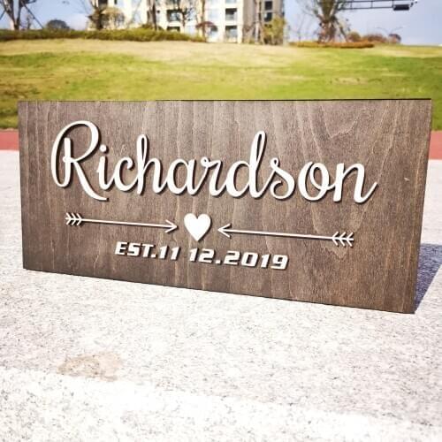 Custom name & date Wooden Wedding Name Sign,Bride&Groom Outdoor Wedding Decor,Personalized Couple Welcome Sign Party Table Decor