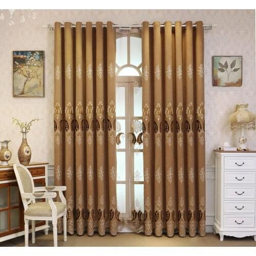 European Luxury Embroidered Curtains for Living Room Window Treatments for Bedroom, Coffee Blinds Drapes Decor Customized