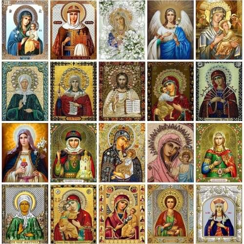 HUACAN 5D DIY Diamond Painting Religion Rhinestones Full Square/Round Diamond Embroidery Cross Stitch Mosaic Handmade Gift