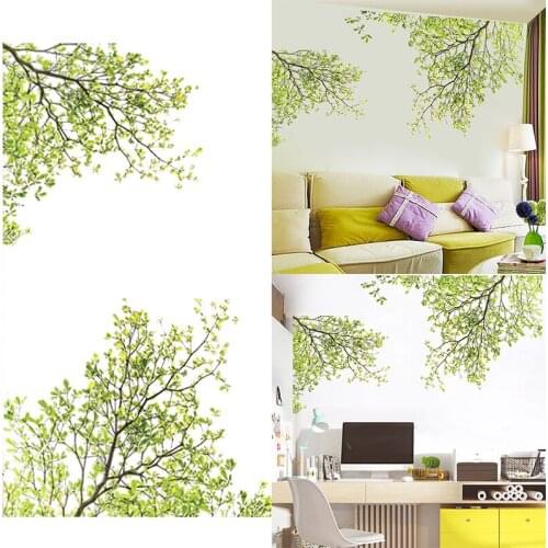 JX-LCLYL 60*90cm Removable Vinyl Green Tree Branch Wall Sticker Art Family Home Decals Room Decor Mural