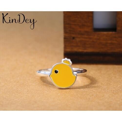 Kindey Personality Exaggerated Silver Color Bird Rings For Women Engagement Jewelry Girls Open Finger Rings