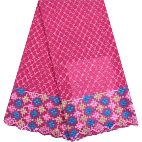 Hot Sale Nigerian Cotton Lace Fabric 5 Yards African Swiss Voile Lace In Switzerland High Quality Lace Fabric For Dress 1734