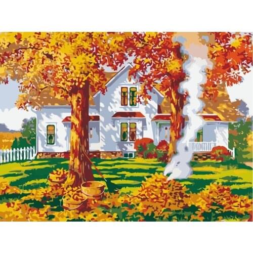 LIPHISFUN Needlework Diamond Painting 5d Fall House Square/round Drill Full Embroidery Home Decoration Picture By Numbers Sale