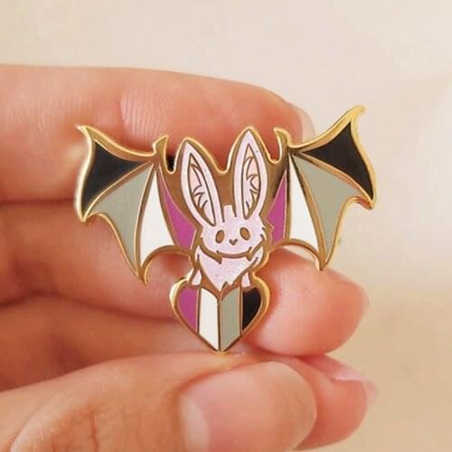 Cartoon Bisexual Rainbow Bat LGBTQ Brooch Pins Enamel Metal Badges Lapel Pin Brooches Jackets Jeans Fashion Jewelry Accessories