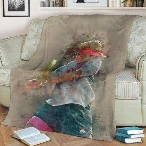Andre Agassi 3D Print Plush Blanket Throw On Sofa Home Decor Soft Warmth Washable Nap Blanket Dropshipping