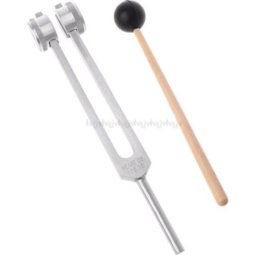 OM 136.1Hz Aluminium Alloy Tuning Fork Chakra Hammer Ball Diagnostic Healing Tool for Eliminating Stress My06 19 Dropship