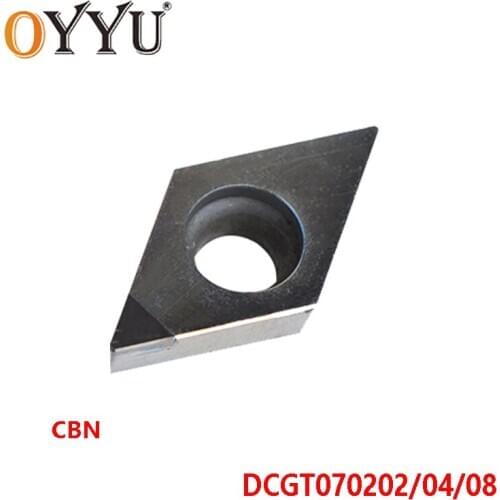 OYYU 1pcs CBN DCGT070202 DCGT070204 DCGT070208 DCGT 070202 070204 070208 High Hardness Diamond Lathe Cutter Insert DCGT0702