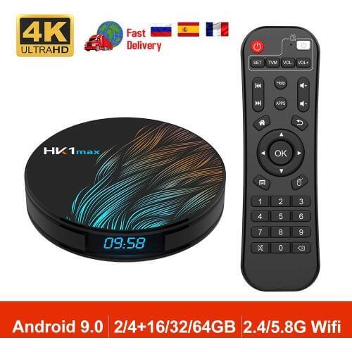 HK1 MAX Smart TV BOX RK3318 Android 9.0 4GB 64G 128G BT4.0 2.4G/5G Dual Wifi TV Receiver Google 4K Media Player Set Top Box