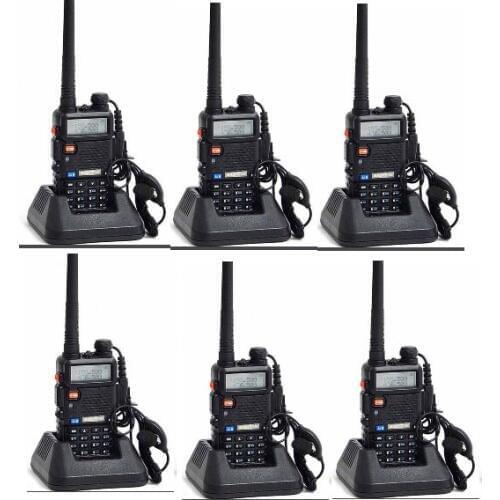 6pcs Baofeng UV-5R CB radio VOX 10 Km Walkie Talkie pair Two Way radio communicador for Baofeng Police Equipment Intercom uv-5r