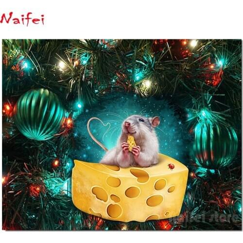 Christmas Ball & Mouse 5D diamond painting cross stitch Full drill square round diamond rhinestone embroidery mosaic hobby art