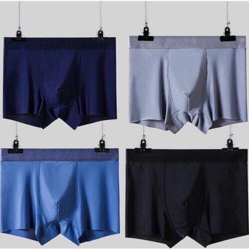 Men Boxer Underwear 4-pack Nylon Men Boxers quality Spandex 3D Crotch Boxer Seamless male Shorts