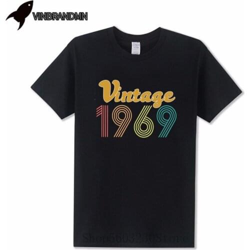 Vintage 1969 Classic 51 years old Flash Design T shirts Man 51nd birthday 1969 T-shirt Fatherday Gift Retro Tshirt Cotton Tops
