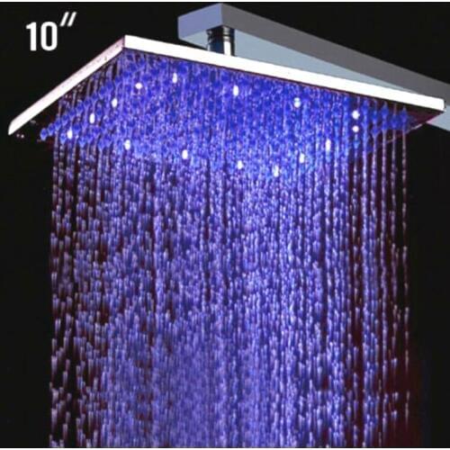 X15240 - 10 Inch Brass Material Square Rainfall Led Shower Head