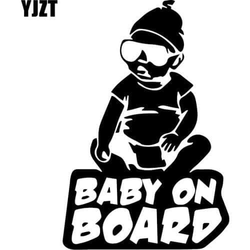 YJZT 10X15CM Funny Cool Baby On Board Vinyl Car Sticker Body Decoration Bumper Decal Accessories C25-0042