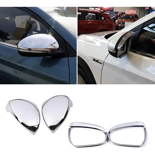 For Hyundai Tucson 2015-2020 Rearview Mirror Protector Shell Cover Side Mirror Rain Visor Trim ABS Chrome Sticker Cover