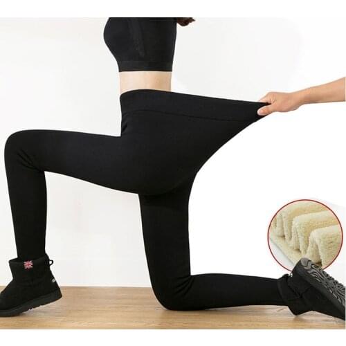 Winter Warm Thicken Pansts Woman High Waist Casual Velvet Ladies Stretch Trousers AM1494