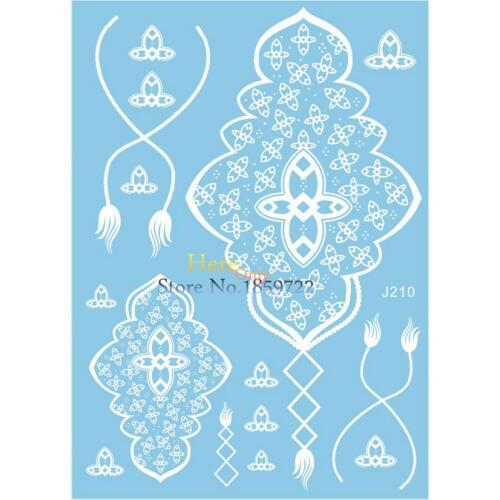 1 Sheet Indian Henna Paste Removable Temporary Tattoo HJ2010 Women White Henna Tattoo Sticker Wedding Body Jewelry tatouage taty