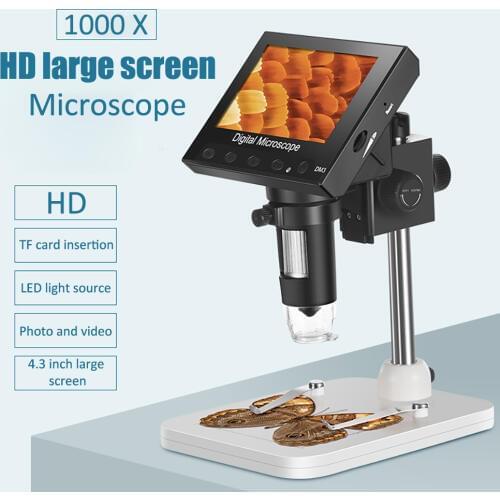 1 Pc Portable 8 LED Magnifier Electronic 1 ~ 1000x Electron Microscope 1080P With 4.3" HD OLED Screen for PCB Motherboard Repair