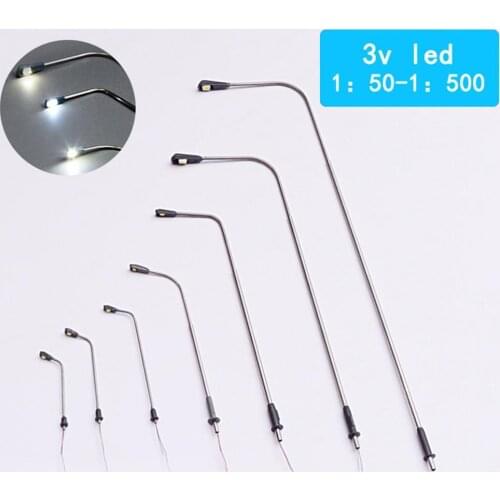 10Pcs LED Street Lamp Lighting Model Miniature Train Layout Landscape Accessory Doll House Garden Handmade Home Ornaments