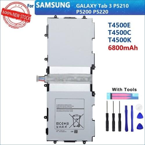 100% Genuine T4500E T4500C T4500K For Samsung GALAXY Tab3 P5210 P5200 P5220 6800mAh Tablet In Stock batteries With Gifts Tools