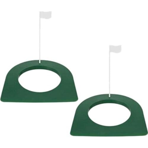 2 Pcs Golf Putting Cup And Flag Golf Putting Hole Practice Aids With Flag For Golf Putting Training Mat