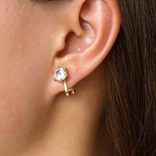 2021 Hot Trendy New Geometric Round Zircon Super Flash Female Earrings Temperament Fashion Wild Girl Earrings Woman Earrings
