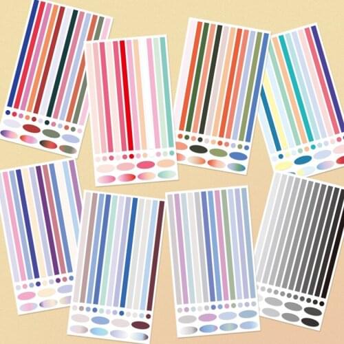 4pcs Korea Color Gradient Marking Index Sticker Translucent Hand Account Note Classification DIY Decoration Stationery Sticker