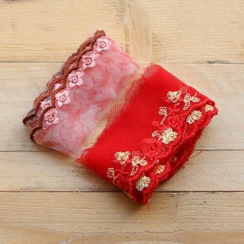 5 yard Delicate embroidery cotton mesh embroidery lace DIY decorative