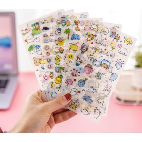 6PCS New Lovely A Little Sea Lion On Holiday Diary Decorative Planner Stickers DIY Diary Scrapbooking Phone Index Seal Stickers