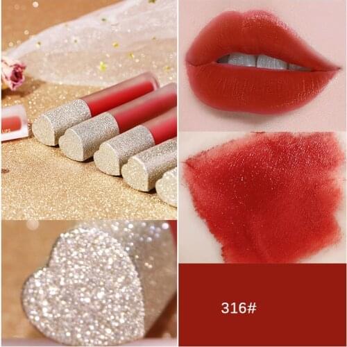 NOVO Mist Velvet Air Lip Gloss 6 Colors Soft Matte Waterproof Smooth Liquid Lipstick Long-wearing No-sticky Cup Lip Makeup TSLM2